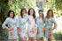 Light Blue Cabbage Roses Pattern Bridesmaids Robes|Light Blue Cabbage Roses Pattern Bridesmaids Robes|Light Blue Cabbage Roses Pattern Bridesmaids Robes|Cabbage Roses