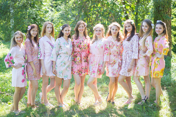 Assorted Light Pinks Bridesmaids Robes