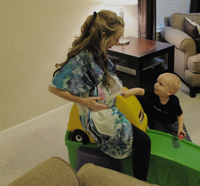 Watercolor Full Front Buttoned Nursing Kaftan Laughing Cherries