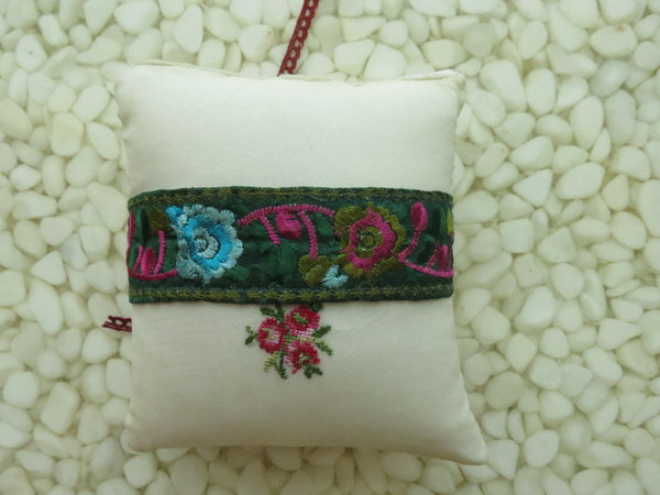 One of a kind embroidered Ring Bearer Pillow