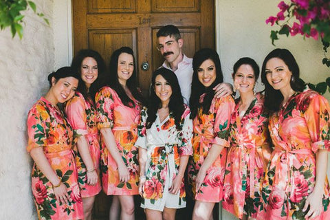 Coral Bridesmaids Robes