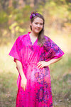Magenta The Drop-Waist Style Caftan in Abstract Floral Pattern