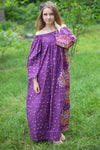 Wine Serene Strapless Style Caftan in Abstract Floral Pattern