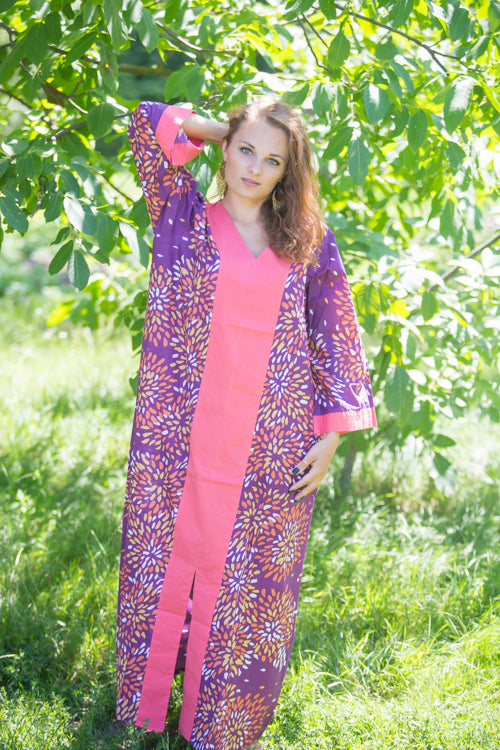 Wine The Glow-within Style Caftan in Abstract Floral Pattern|Wine The Glow-within Style Caftan in Abstract Floral Pattern|Abstract Floral