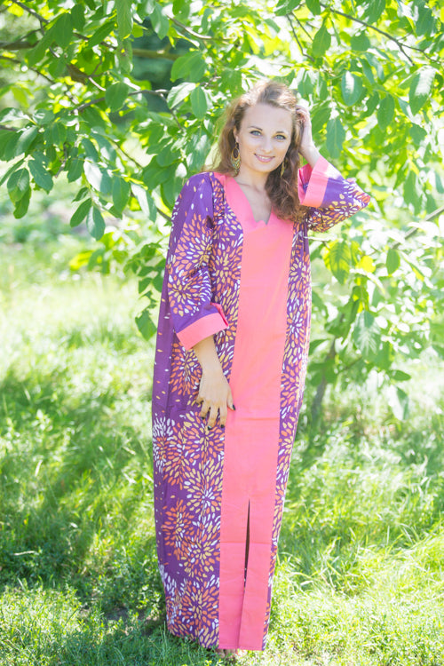 Wine The Glow-within Style Caftan in Abstract Floral Pattern