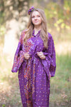 Wine Oriental Delight Style Caftan in Abstract Floral Pattern