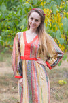 Yellow My Peasant Dress Style Caftan in Abstract Geometric Pattern