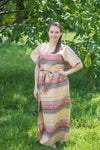 Yellow Divinely Simple Style Caftan in Abstract Geometric Pattern