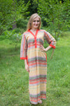 Yellow Simply Elegant Style Caftan in Abstract Geometric Pattern