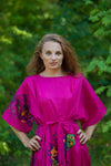 Magenta Mademoiselle Style Caftan in Big Butterfly Pattern