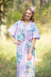 Lilac The Drop-Waist Style Caftan in Blooming Flowers Pattern