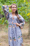 Gray My Peasant Dress Style Caftan in Butterfly Baby Pattern