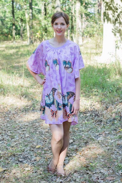 Lilac Summer Celebration Style Caftan in Butterfly Baby Pattern