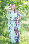 Mint Divinely Simple Style Caftan in Butterfly Baby Pattern