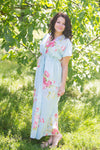 Light Blue Beach Days Style Caftan in Cabbage Roses