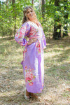 Lilac My Peasant Dress Style Caftan in Cabbage Roses Pattern