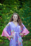 Lilac Ballerina Style Caftan in Cabbage Roses
