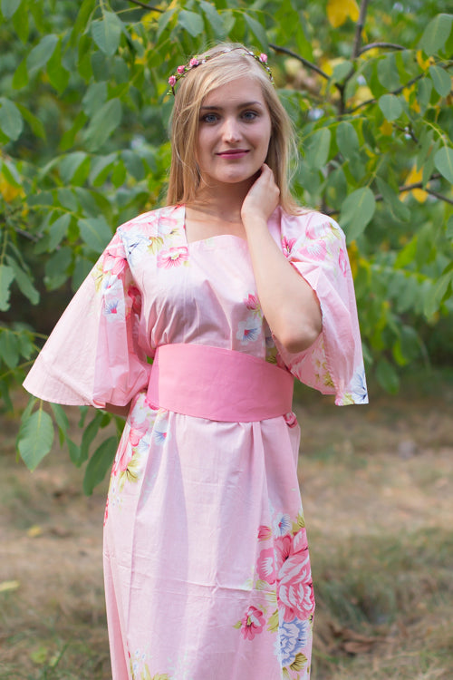 Pink Beauty, Belt and Beyond Style Caftan in Cabbage Roses