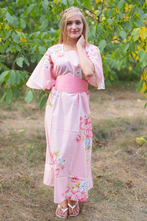 Pink Beauty, Belt and Beyond Style Caftan in Cabbage Roses|Pink Beauty, Belt and Beyond Style Caftan in Cabbage Roses|Cabbage Roses