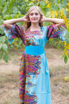 Light Blue Beauty, Belt and Beyond Style Caftan in Cheerful Paisleys