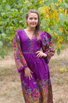 Purple My Peasant Dress Style Caftan in Cheerful Paisleys Pattern