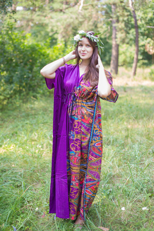 Purple Timeless Style Caftan in Cheerful Paisleys Pattern|Purple Timeless Style Caftan in Cheerful Paisleys Pattern|Cheerful Paisleys