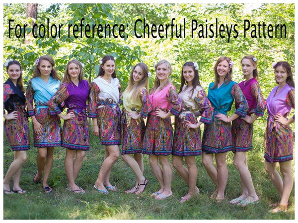Purple Frill Lovers Style Caftan in Cheerful Paisleys Pattern