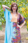Light Blue Flowing River Style Caftan in Cheerful Paisleys Pattern