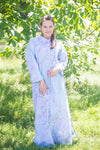 Gray Charming Collars Style Caftan in Cherry Blossoms Pattern