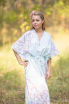 Light Blue The Drop-Waist Style Caftan in Cherry Blossoms Pattern