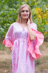 Pink Frill Lovers Style Caftan in Cherry Blossoms Pattern