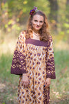 Coffee Fire Maiden Style Caftan in Chevron Dots Pattern