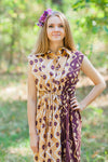 Coffee Cool Summer Style Caftan in Chevron Dots Pattern