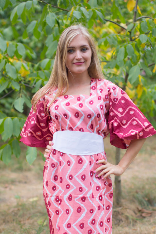 Coral Beauty, Belt and Beyond Style Caftan in Chevron Dots|Coral Beauty, Belt and Beyond Style Caftan in Chevron Dots|Chevron Dots