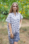 Gray Sunshine Style Caftan in Chevron Dots Pattern