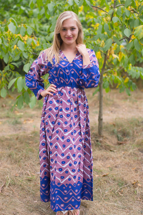 Violet Shape Me Pretty Style Caftan in Chevron Dots Pattern