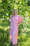 White Divinely Simple Style Caftan in Chevron Dots Pattern