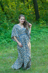 Gray Breezy Bohemian Style Caftan in Chevron Pattern