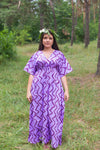 Lilac Timeless Style Caftan in Chevron Pattern