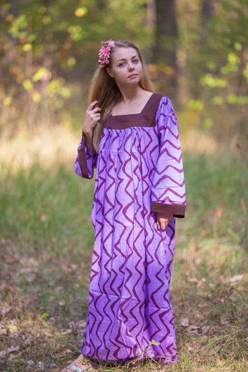 Lilac Fire Maiden Style Caftan in Chevron Pattern