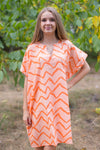 Peach Sunshine Style Caftan in Chevron Pattern