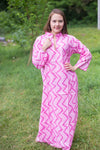 Pink Mandarin On My Mind Style Caftan in Chevron Pattern