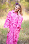 Pink Oriental Delight Style Caftan in Chevron Pattern