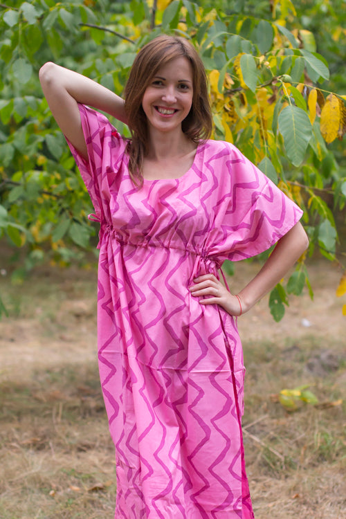 Pink Side Strings Sweet Style Caftan in Chevron Pattern|Pink Side Strings Sweet Style Caftan in Chevron Pattern|Chevron