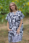 White Sunshine Style Caftan in Classic White Black Pattern