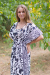 White Side Strings Sweet Style Caftan in Classic White Black Pattern