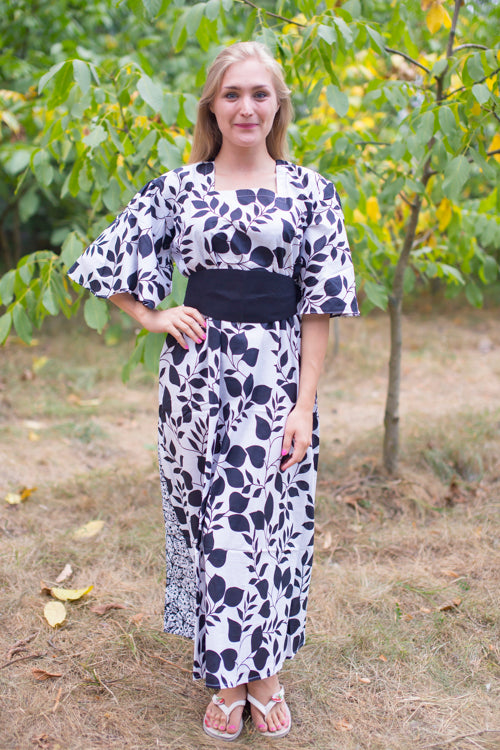 White Beauty, Belt and Beyond Style Caftan in Classic White Black