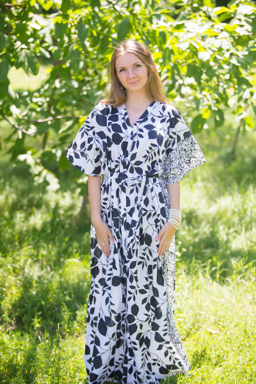 White Best of both the worlds Style Caftan in Classic White Black Pattern