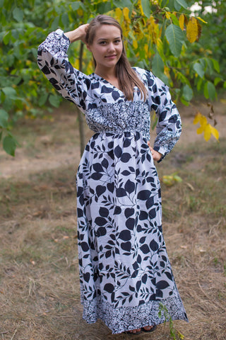 White Shape Me Pretty Style Caftan in Classic White Black Pattern