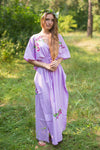Lilac Timeless Style Caftan in Climbing Vines Pattern